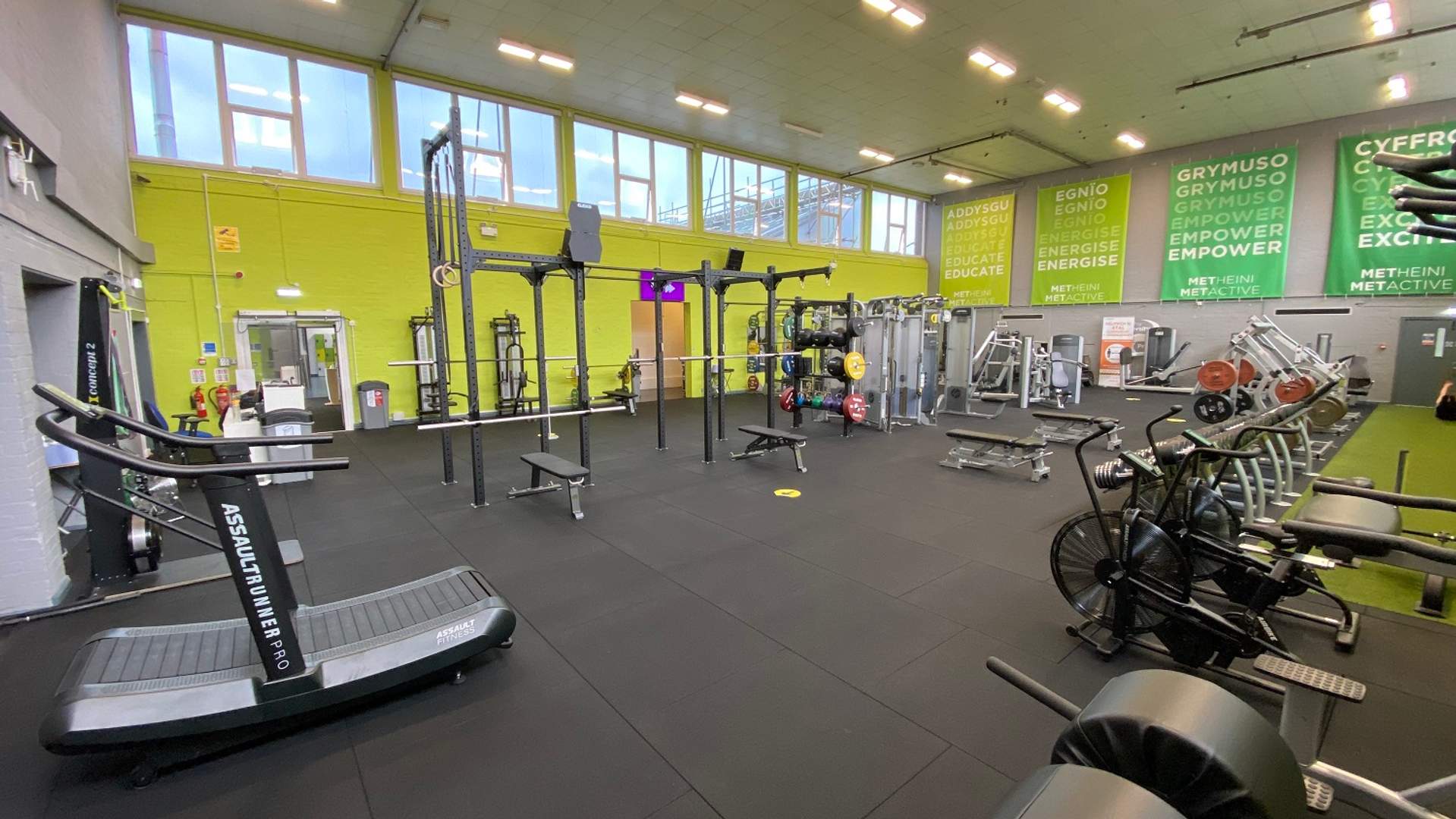 Inside view of one of the fitness gyms on Cyncoed Campus
