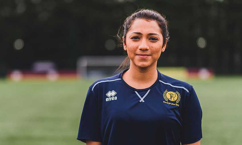 Headshot of student in Cardiff Met sportswear